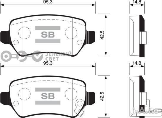 Sangsin brake SP1536 Колодки тормозные задние opel