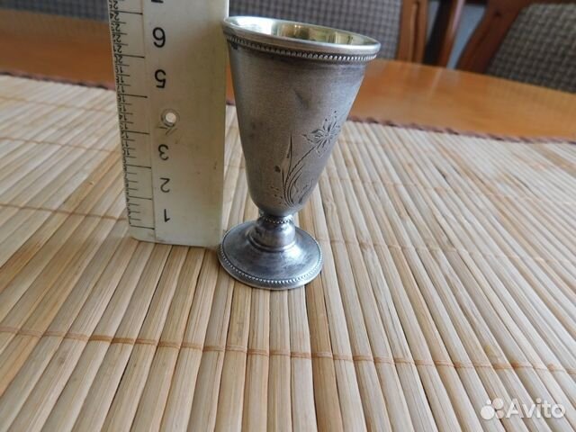 Антикварная, красивая, серебреная рюмка СССР 875 п