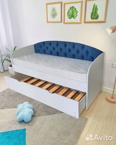 Кровать мягк спинка для малыша 2е спальное лдсп