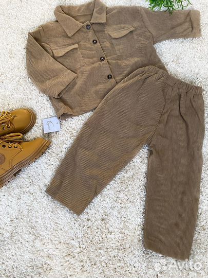 Костюм детский вельветовый брюки штаны рубашка