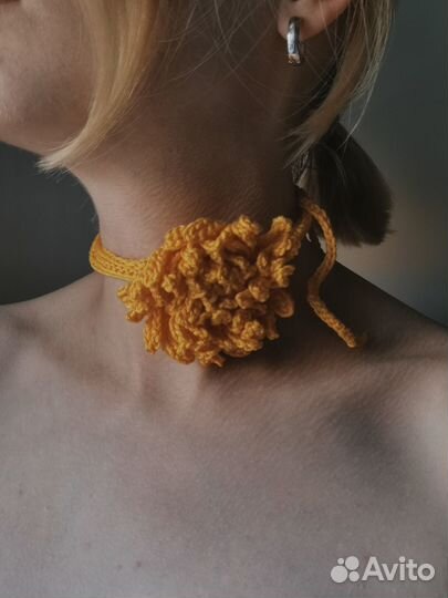 Цветок-кроше на голову/шею/запястье/пояс/сумку