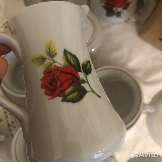Сервиз чайный кофейный роза 15 прдм полонное новый