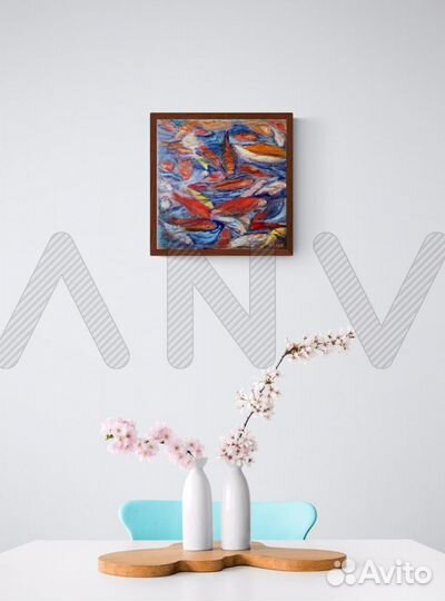 Картина маслом интерьерная Рыбки