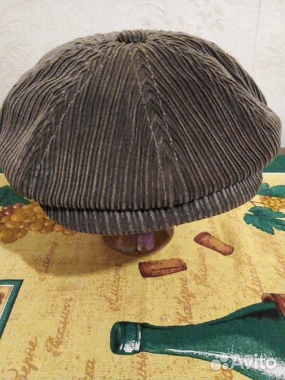 Мужская вельветовая кепка серого цвета