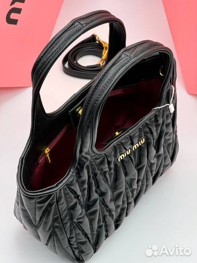 Стёганая сумка тоут MIU MIU натуральная кожа