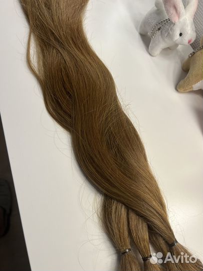 Волосы натуральные русые 45см для наращивания
