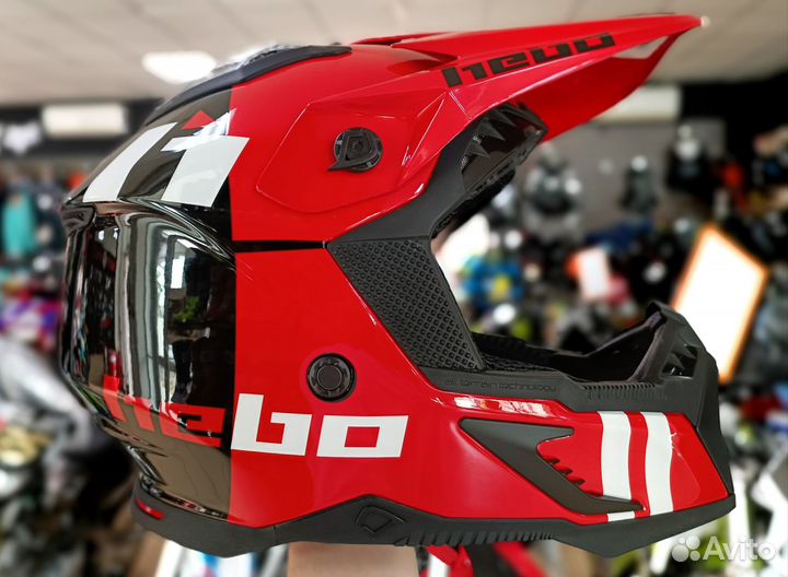 Шлем кроссовый hebo Garitage Красно-Черный