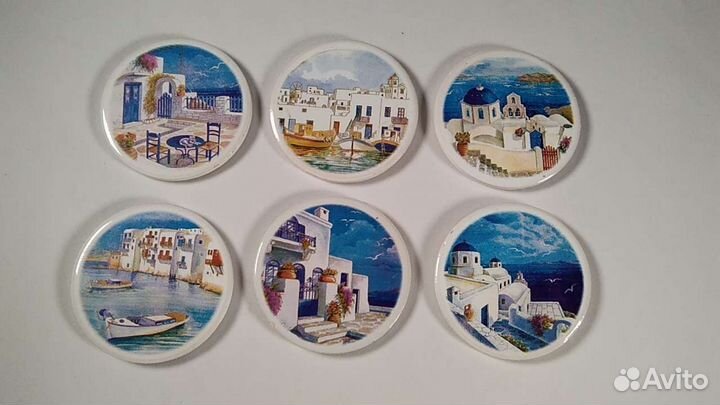 Сувенирные костеры из Греции, Кореи и, Mobil