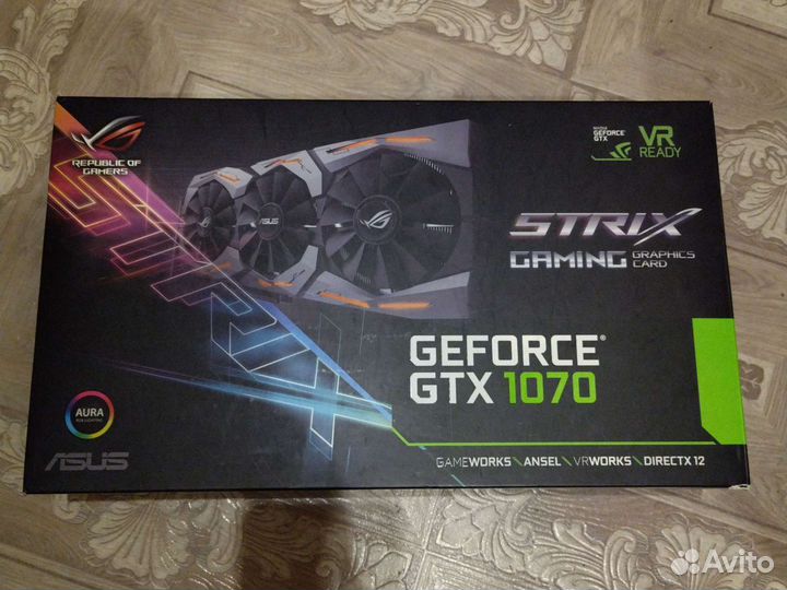 Видеокартa geforce gtx asus rog strix 1070 8gb