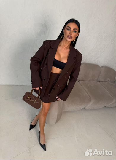 Костюм юбка с жакетом premium женский