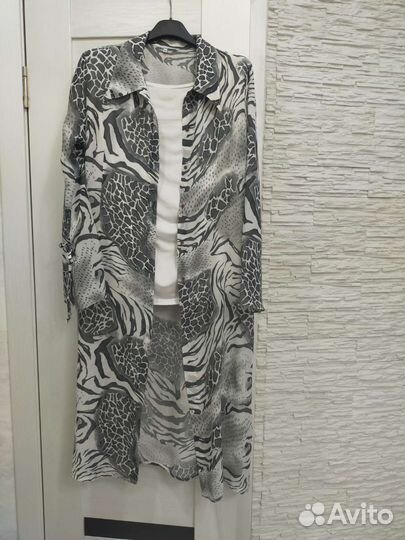 Платье кардиган шифон леопард 48,50.весна - лето