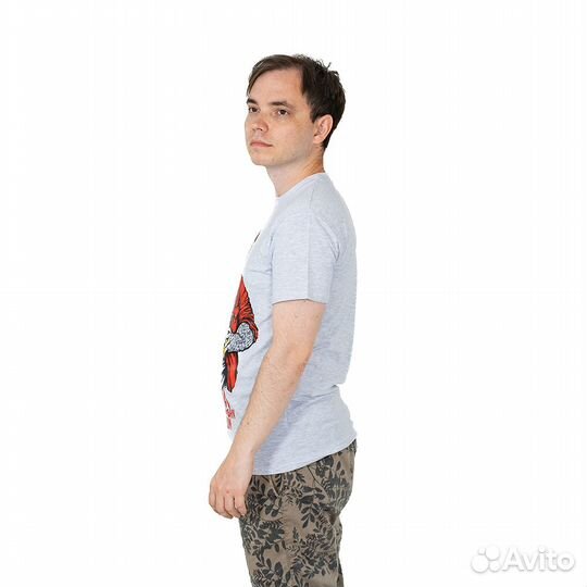 62811 Футболка calm does nott mean inaction серый