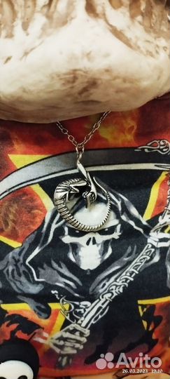 Подвеска металл на шнурке