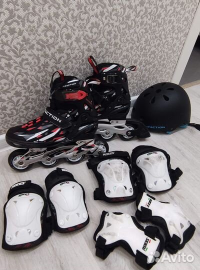 Ролики детские Reaction 31-36 + защита + шлем