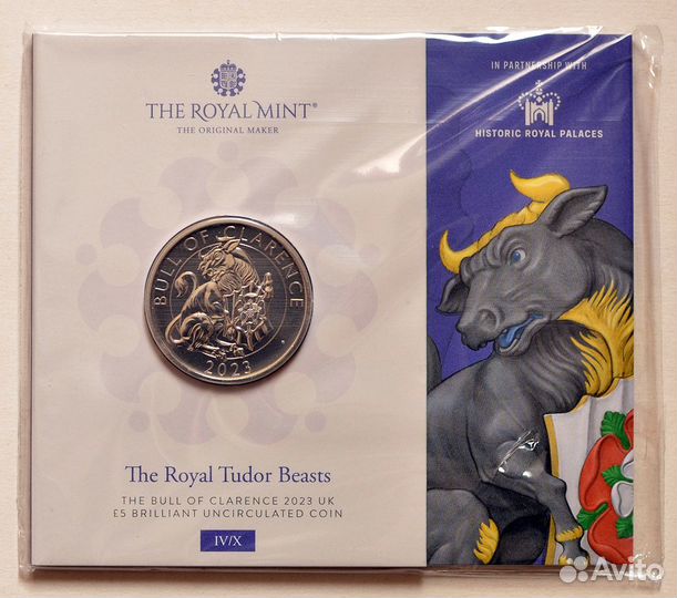 Великобритания 5 фунтов 2023 г. Бык Кларенса