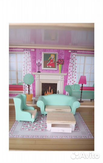 Домик кукольный с мебелью новый в коробке