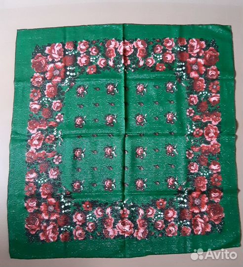 Платок шерсть с люрексовой нитью 85см*85см винтаж