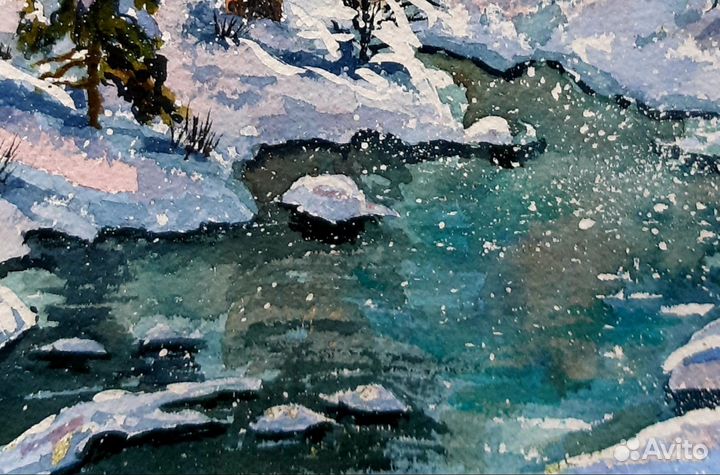 Картина акварелью Пейзаж 