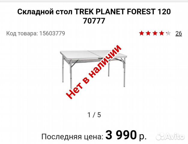 Стол складной trek planet forest