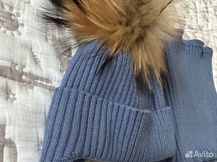 Зимняя шапка и снуд для новорожденного