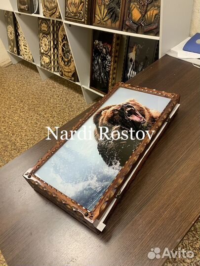 Нарды ручной работы со стеклом