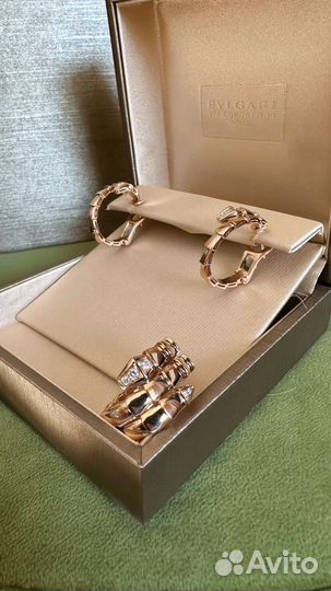 Комплект serpenti золото с бриллиантами