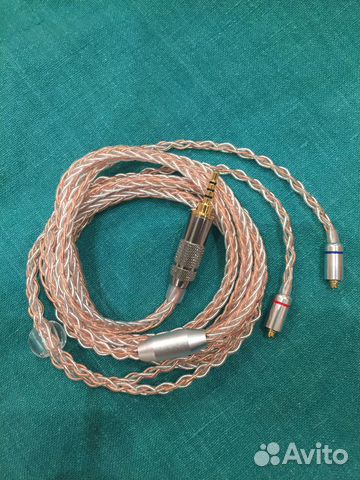 Кабель mmcx баланс 2.5 сребро+медь