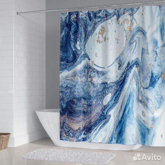 Штора для ванной тканевая водоотталкивающая