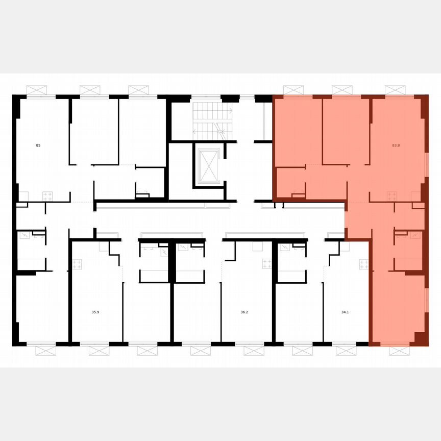 3-к. квартира, 83,8 м², 5/9 эт.