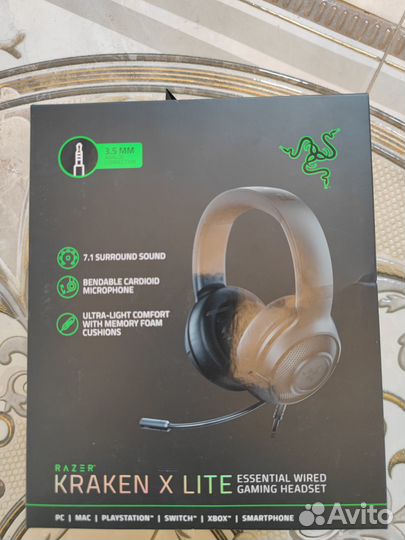 Наушники игровые razer kraken x lite