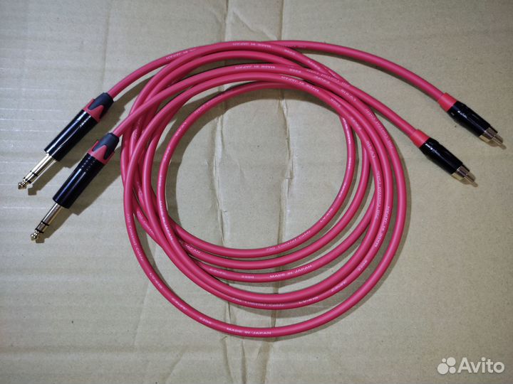 Для студийных мониторов Canare RCA- Jack TRS пара