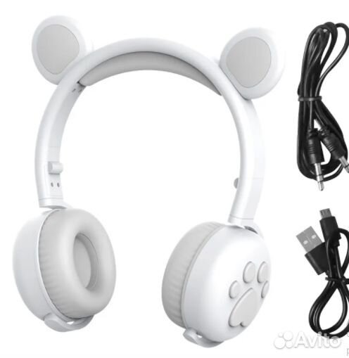 Наушники со светящимися ушками Bluetooth