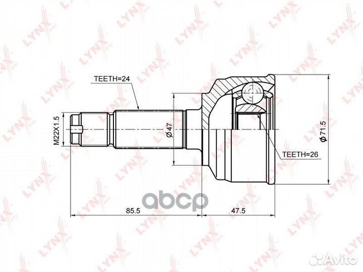 ШРУС наружный перед прав/лев ;toyota passo KGC