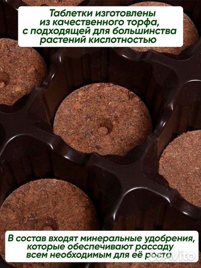 Набор для рассады с торфяными таблетками 15 ячеек