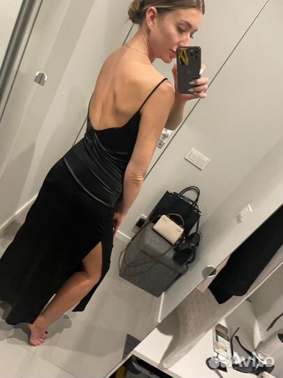 Платье комбинация с разрезом