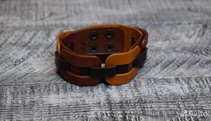 Браслет мужской из натуральной кожи
