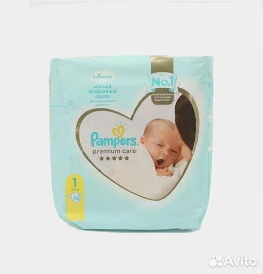 Pampers подгузники Premium Care 1, 2-5 кг, 20 шт