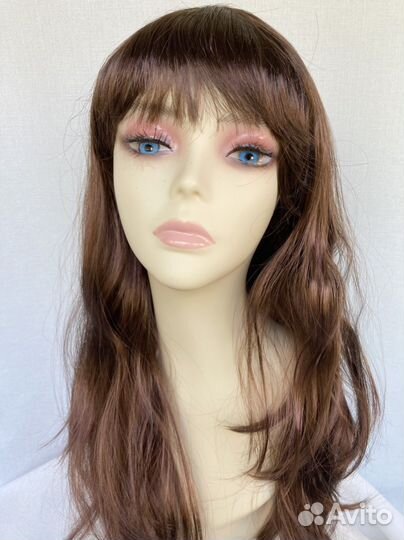 Парик каштан с чёлкой