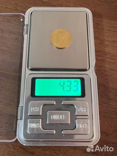 Золотая монета 5 рублей Николай II 1898 год