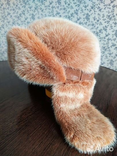 Шапка ушанка норковая женская