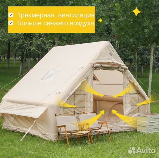 Надувная палатка водо- ветро- непроницаемая 3х4 м