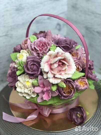 Зефирные цветы, букет из зефира маме