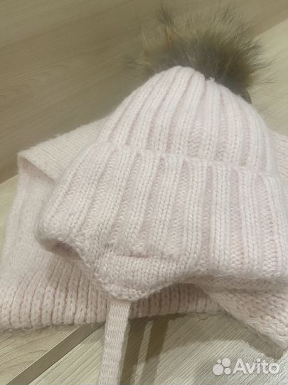 Шапка зимняя для девочки со снудом