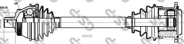 Привод в сборе audi A4 I 2.8 96-01 лев. +ABS 20