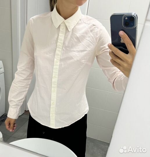 Рубашка блузка кофта школьная zolla розово белая