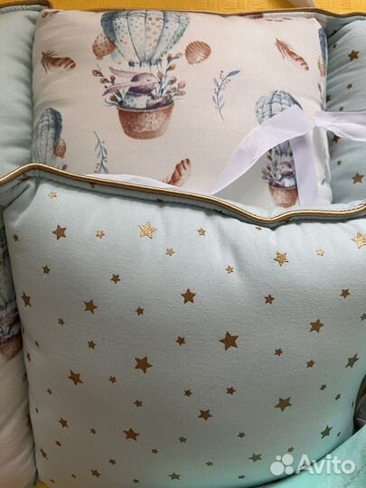 Бортики в кроватку 12 шт новые + кармашек