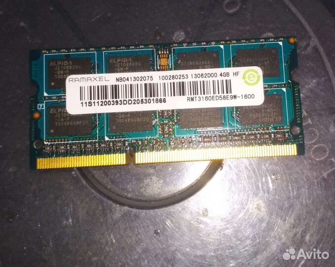 Планки оперативной памяти sodimm DDR-3 4GB