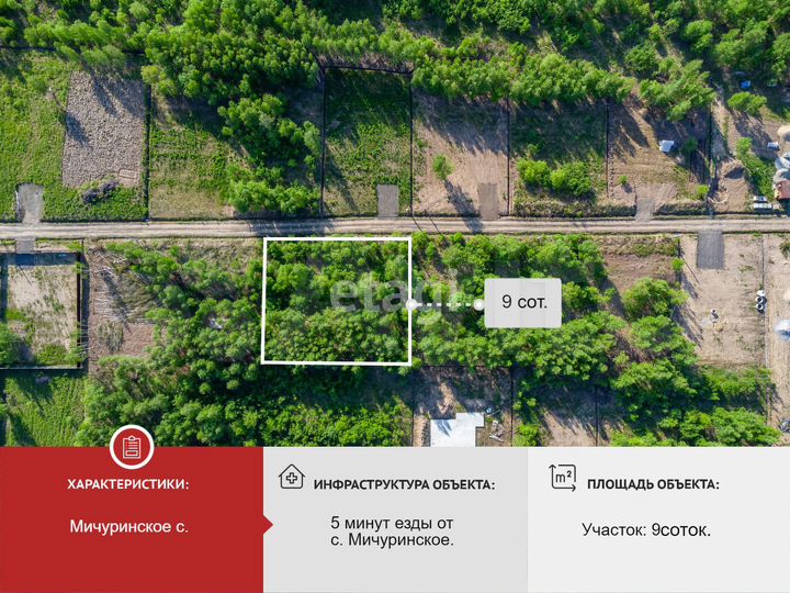 Участок 9 сот. (СНТ, ДНП)