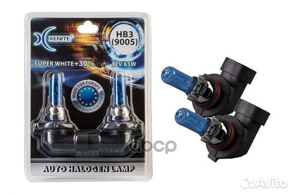 Лампа галоген 12v hb3 55w p20d super white +30%