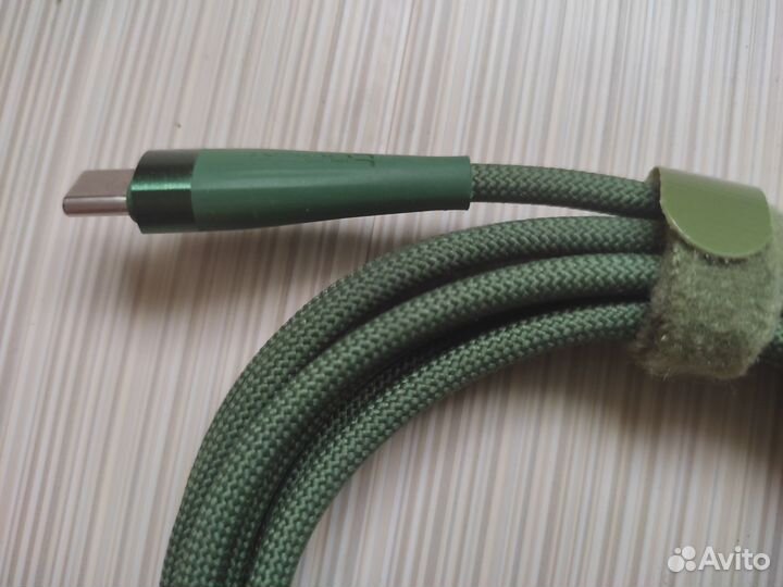 Кабель новый type C - type C 100W Green